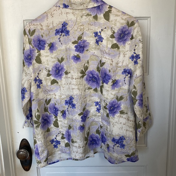 Linen Button Up Blouse plus size 18 - Picture 3 of 6